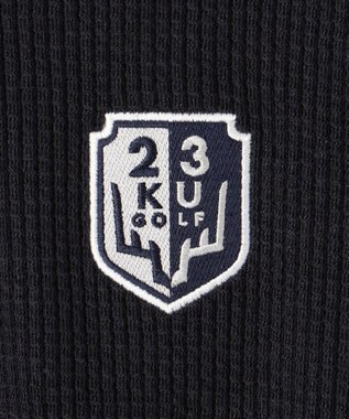 23区GOLF 冬の定番トップス【MEN】【吸湿発熱】グランサーモワッフル モックネックシャツ ネイビー系