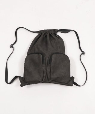 WEGO PUポケットデザインナップサック グレー