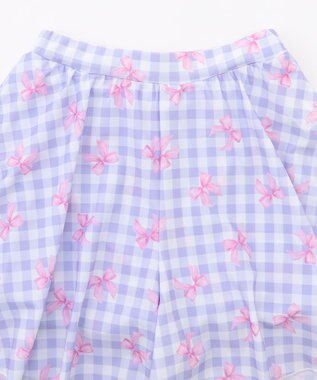 ANY KIDS 【UVカット】2WAYショルダーセパレート水着 ラベンダー×ラベンダーチェック