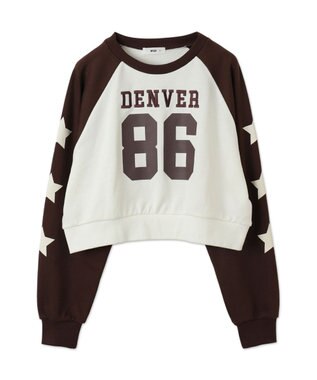 WEGO スターナンバリングラグランスウェット ブラウン