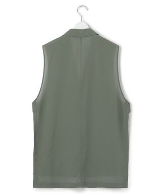 23区 【洗える】ライトシアーマットクロス ジレ カーキ系