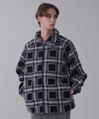 WEGO 【ユニセックス着用ITEM】ボアチェックブルゾン 柄2