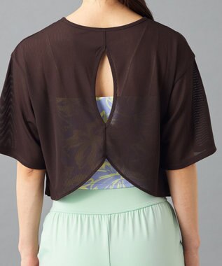 Chacott Chacott BALANCE シアーリブバックシャンTシャツ ダークブラウン