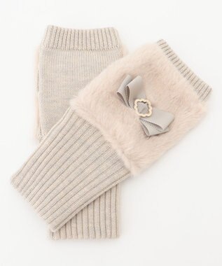 TOCCA KNIT FUR HANDWARMER 手袋 オフ系