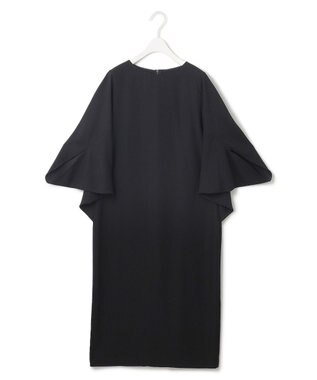ICB L 【UVケア・接触冷感・速乾・防シワ・洗える】FluidBackSatinドルマンスリーブワンピース ブラック系