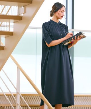 BEIGE， 【WEB限定】SIMEON / ギャザーワンピース Navy