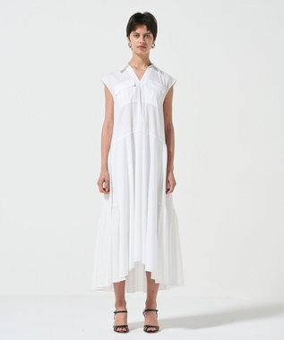 GRACE CONTINENTAL ティアードコンビシャツワンピース ホワイト