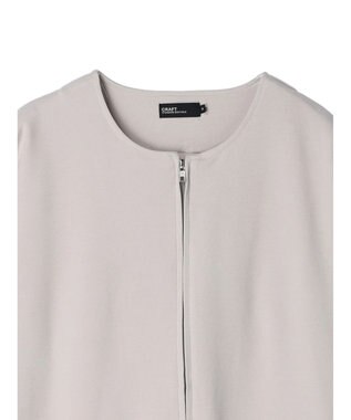 CRAFT STANDARD BOUTIQUE 強撚ポンチラウンドヘムカーディガン Light Gray