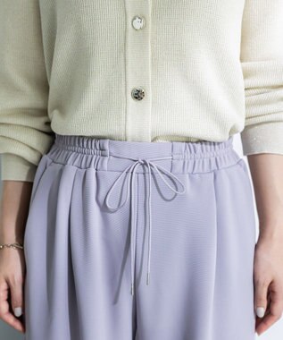 Green Parks 楽ちんリップルワイドパンツ Purple