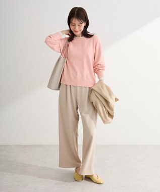 Green Parks 楽ちんリップルワイドパンツ Light Beige