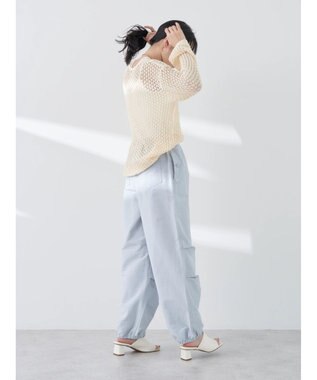 earth music&ecology メッシュ編みニットプルオーバー Ivory