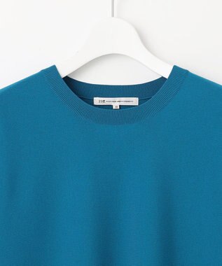 23区 S 【洗える】レーヨンポリエステルストレッチ ドルマン ニット ブルー系