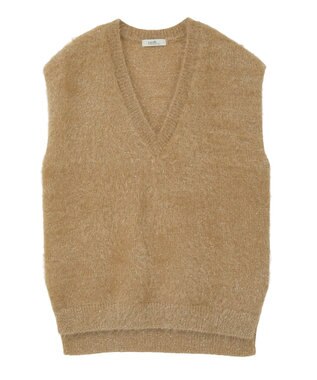 earth music&ecology 【予約】キャットライクヤーンニットベスト キャメル