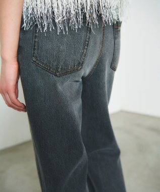 GRACE CONTINENTAL ルーズフレアデニムパンツ ブラック