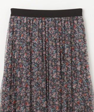 ANY 【ウエストゴム】プリーツチュールスカート フラワープリント