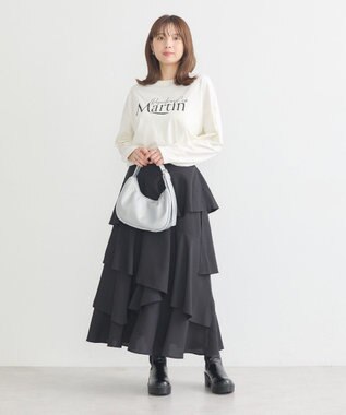 earth music&ecology ランダムティアードスカート Black