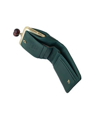 FOLNA RD ドット型押し ウッドボールがま口財布 グリーン