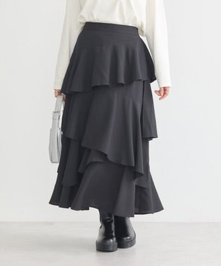 earth music&ecology ランダムティアードスカート Black