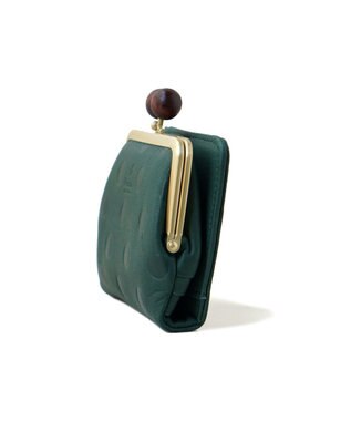 FOLNA RD ドット型押し ウッドボールがま口財布 グリーン