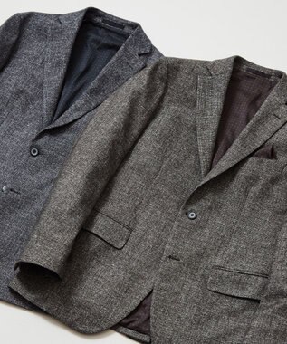 JOSEPH ABBOUD 【キングサイズ・ストレッチ】フランネルジャージ ジャケット ダークブラウン系