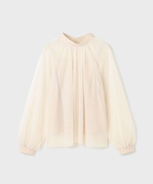 GRACE CONTINENTAL チュールハイネックトップ キナリ