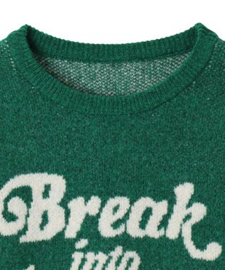 WEGO ロゴジャガードフラッフィーニット グリーン