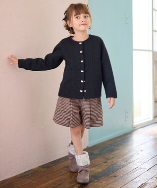 ANY KIDS チェックショートパンツ ブラウン