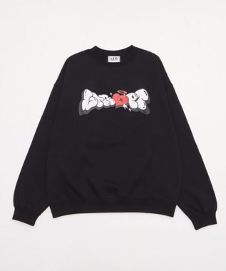 WEGO 【ユニセックス着用ITEM/MLサイズ展開】ハートモチーフプルオーバー ブラック