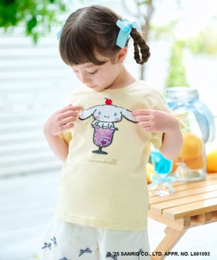 ANY KIDS 【any FAM ×サンリオキャラクターズ】ミラクルスパンコール Tシャツ シナモロール×クリーム