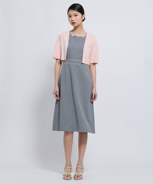 TOCCA 【松木育未さん着用】FLORAL SILHOUETTE ドレス グレー系