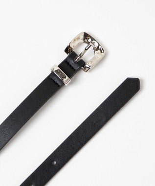 WEGO Lデザインバックル細ベルト ブラック