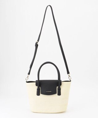 LA BAGAGERIE フラップ2WAYかごトートバッグ アイボリー