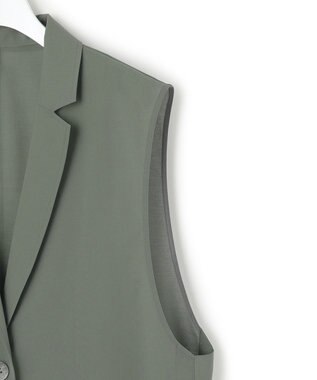 23区 【洗える】ライトシアーマットクロス ジレ カーキ系