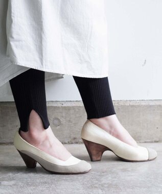 muuc 〈高品質シルク＆スーピマ超長綿〉〈洗えるニット〉〈通年着られる〉裾スリットスッキリ見え レギンス ブラック