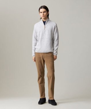 J.PRESS MEN 【KING SIZE】【Cash Lamb’s Wool】ハーフジップニット ライトグレー系