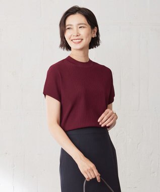 J.PRESS LADIES L 【洗える】レーヨンエリートストレッチ フレンチスリーブ ニット