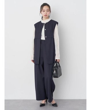 earth music&ecology ペプラムジレ Navy