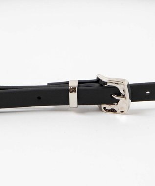 WEGO Lデザインバックル細ベルト ブラック