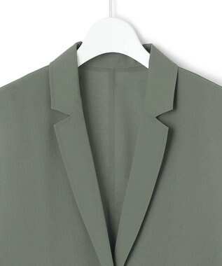 23区 L 【洗える】ライトシアーマットクロス ジレ カーキ系