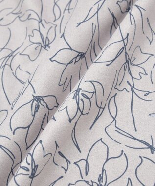 YECCA VECCA ラインフラワー柄フェイクスエードスカート Charcoal Gray