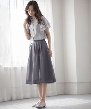 組曲 カラーボイル フレアスカート グレー系