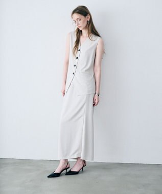 uncrave クールタッチツイル ジレ グレージュ