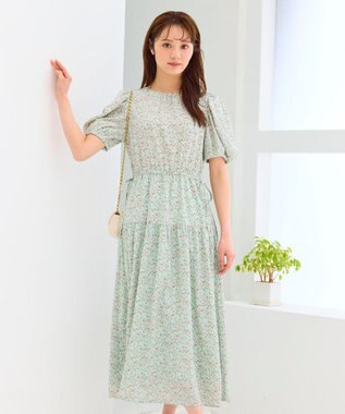 Feroux サマープリント ワンピース ライトグリーン系1