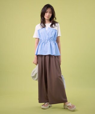 Green Parks ビスチェドッキングカットプルオーバー Stripe Blue