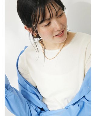 CRAFT STANDARD BOUTIQUE フリルテープリブカットプルオーバー Off White