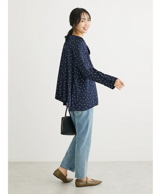 Green Parks Ｂ．ドットリボンブラウス Navy