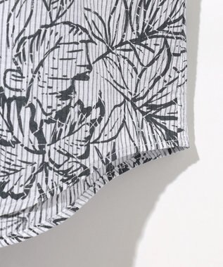 JOSEPH ABBOUD 【サスティナブルな麻混】コットンリヨセルリネンリーフプリント 半袖シャツ ネイビー系6