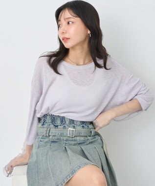 earth music&ecology ラメシアースリーブプルオーバー Gray