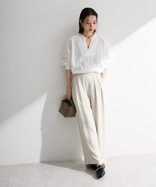 Green Parks スキッパーブラウス Off White