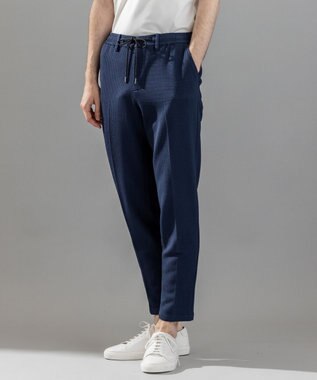 JOSEPH HOMME 新型【オリジナル素材/シワになりにくい/ウエストゴム仕様】ライトタックジャージー ドロスト付テーパードパンツ / PEGG CONVERTIBLE ネイビー系